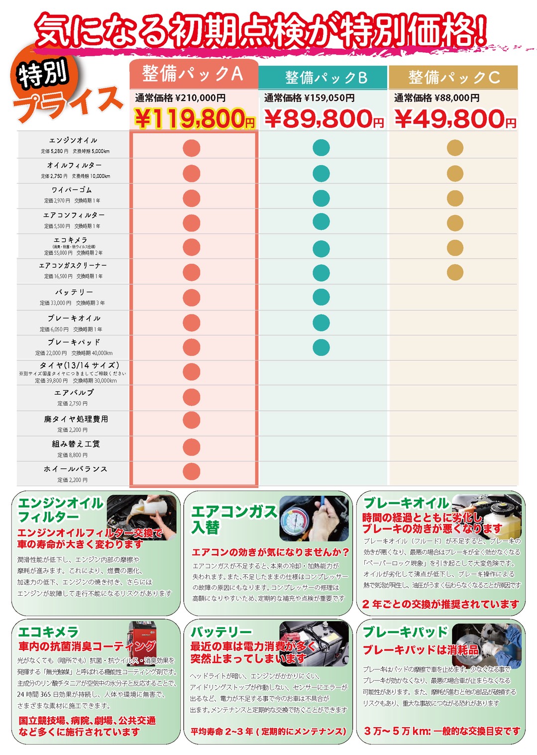 お得なメンテナンスパック